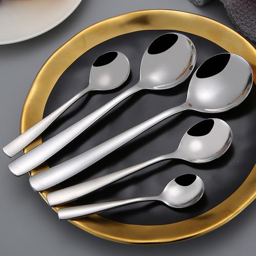 p001不锈钢勺子 高档加厚光身圆勺咖啡勺餐勺餐具礼品 支持logo