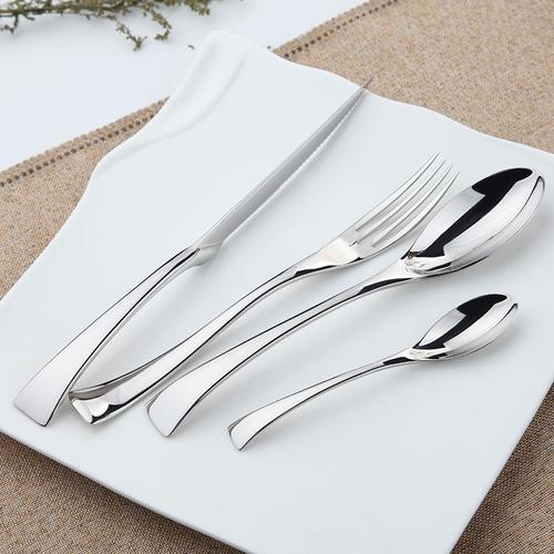 中国制造商平板餐具不锈钢餐具套装勺叉刀套装代加工餐台套装餐具